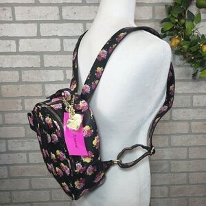 BETSEY JOHNSON Floral Bow Quilted Backpack